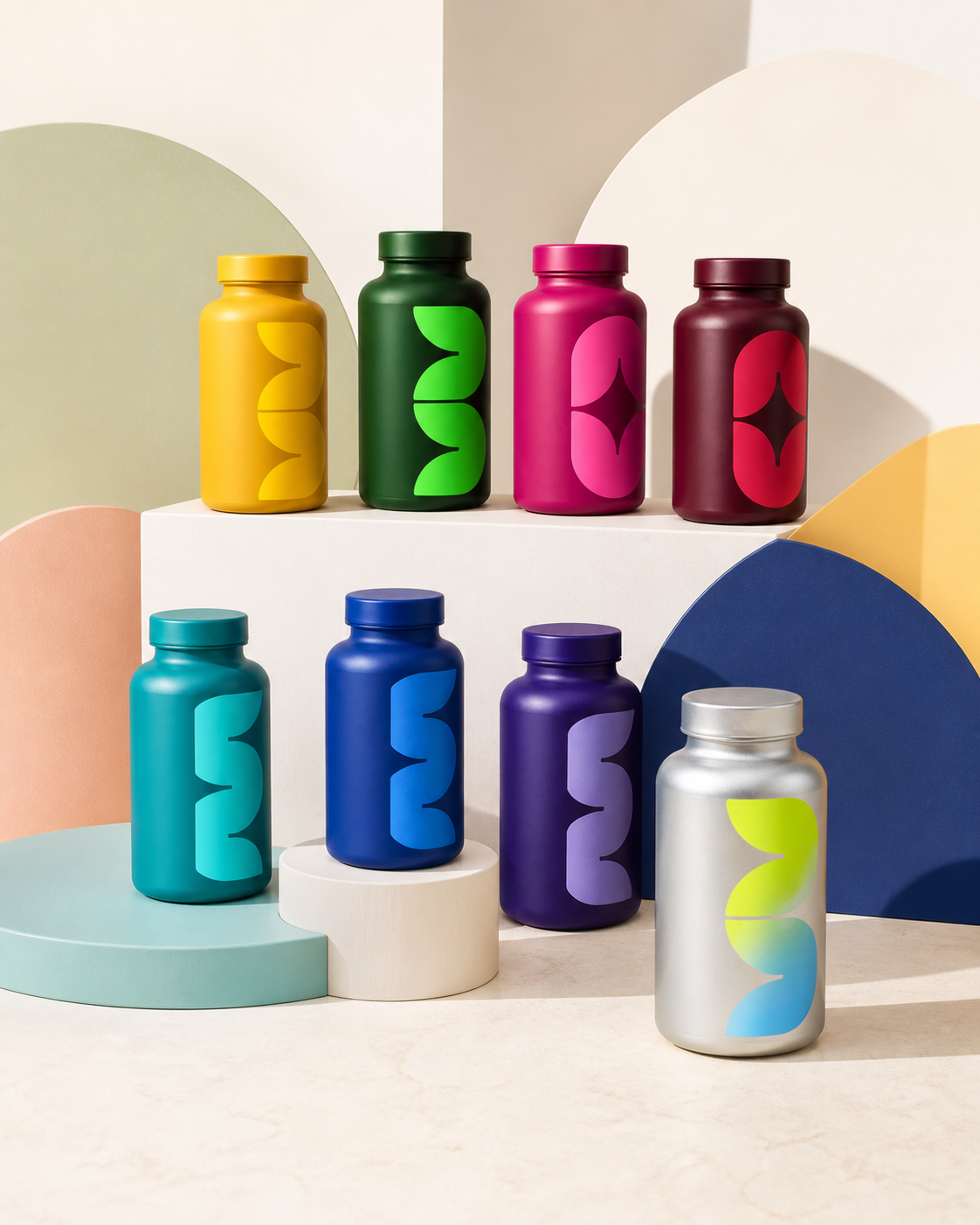 The myGUMM range in a bright colour-blocked studio
